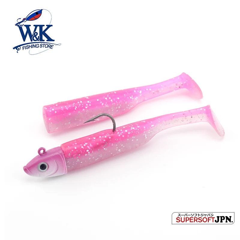 W & K-señuelo Swimbaits Black Minnow Action Soft Lure Pro, equipo de pesca para peces grandes, puntas de pesca, señuelo para peces en roca, 9cm x 8g - imagen 5