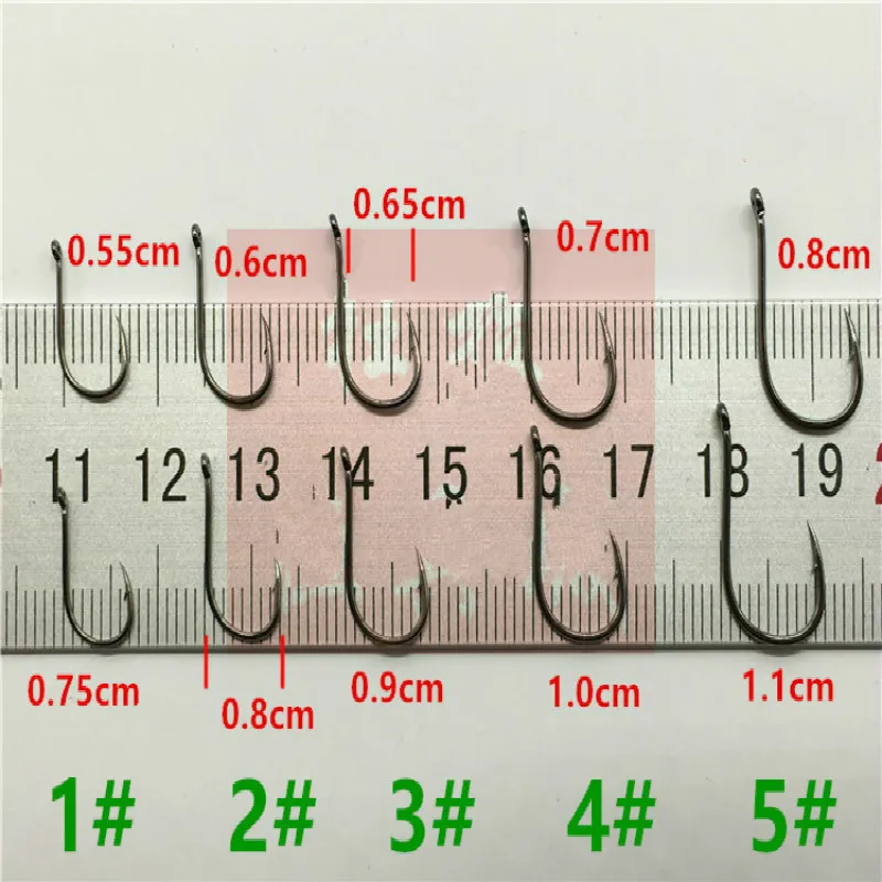 Anzuelos de pesca con púas, accesorio superafilado con ojo de anillo, color negro, ultraligero, forma circular - imagen 4