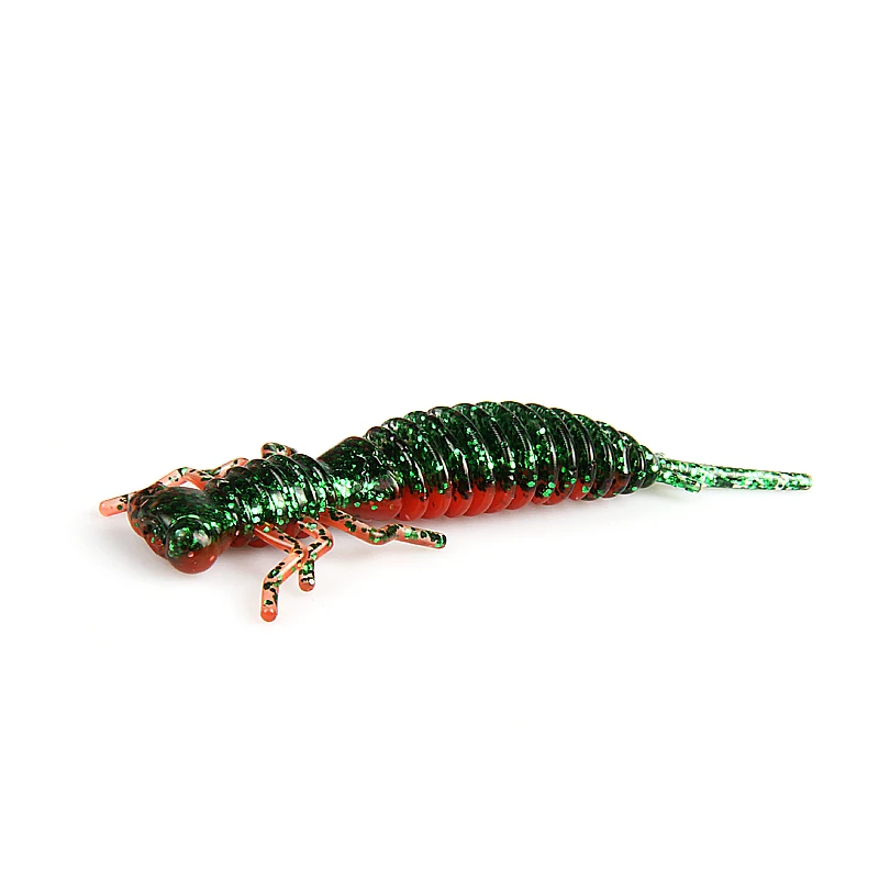 Señuelos blandos de Larva, 50mm, 62mm, 85mm, Señuelos artificiales de pesca de silicona para lubina, Lucio, Minnow, Swimbait, Jigging, cebos de plástico, gusano, novedad de 2019 - imagen 5