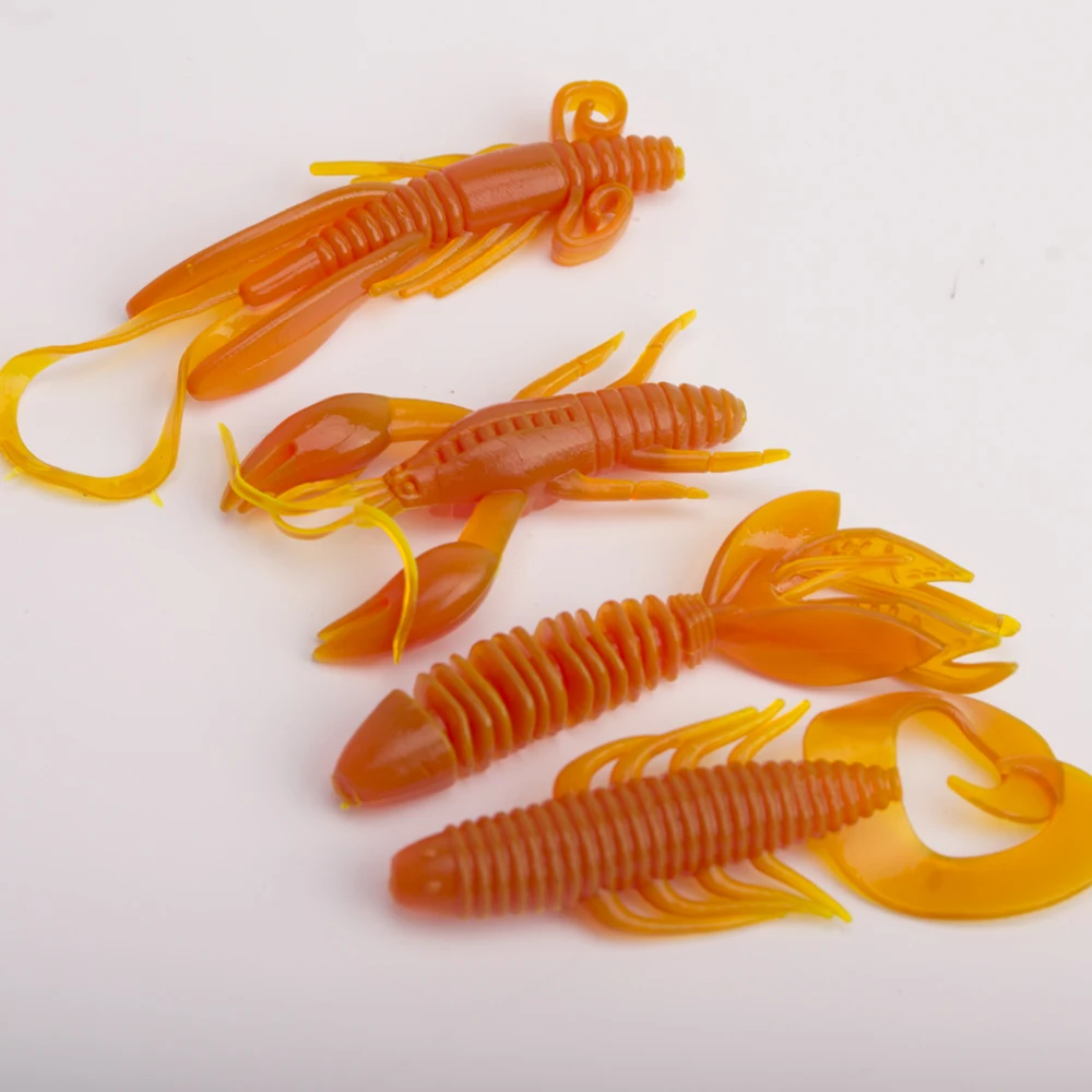 Señuelo de Pesca de Mar suave de 4 piezas, aparejos de pesca de carpa, anzuelo giratorio wobbler, kit de pesca de goma, cebo de silicona, proteína, gusano suave, camarón - imagen 4