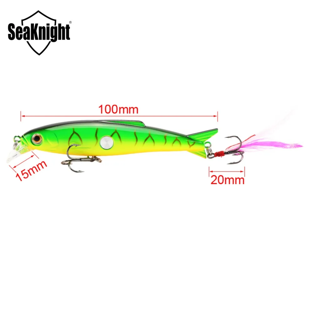 SeaKnight-Señuelos de Pesca SK007 Minnow, cebos artificiales de 16g, 100mm, 0,6-1,2 M, 1 unidad - imagen 3