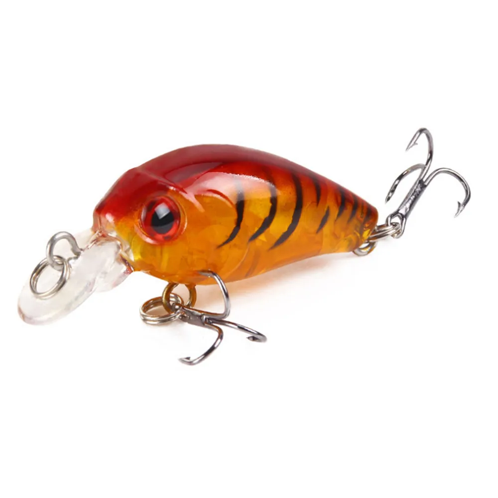 Mini Señuelos de Pesca de manivela, anzuelos triples de 4g/5cm, cebo duro, Wobblers clásicos, aparejos de pesca de 9 colores, 1 ud.