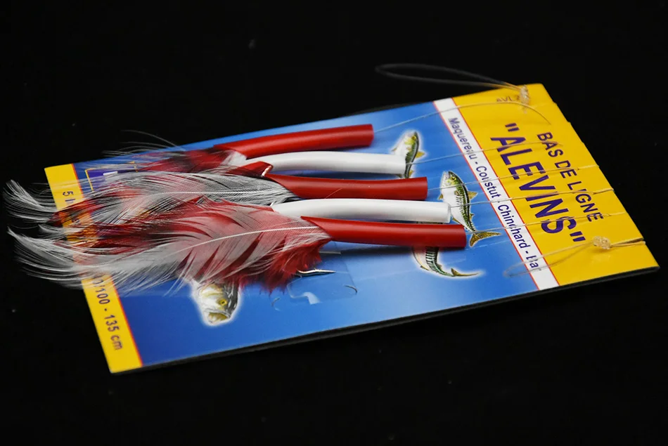 Anzuelo de 2 bolsas de tamaño No.2, aparejo de señuelo de arenque, anzuelos sabiki, aparejo de señuelo, cebo con ganchos de plumas - imagen 4