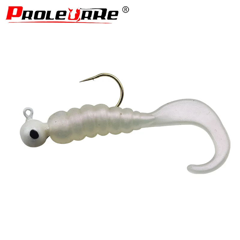 7 unids/lote cebo suave con gancho gusano cachorro realista Jig Head Señuelos de Pesca de silicona 4,8 cm 2,7g Jerkbaits Swimbait Pesca aparejos de lubina - imagen 5