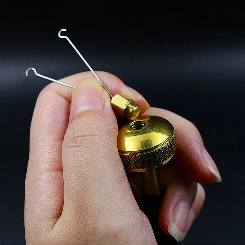 Royal Sissi fly tying Dubbing Spinner con 4 accesorios de cabeza Bucle de rodamiento de bolas de latón Dobleción twister delux herramientas de atado de moscas - imagen 4