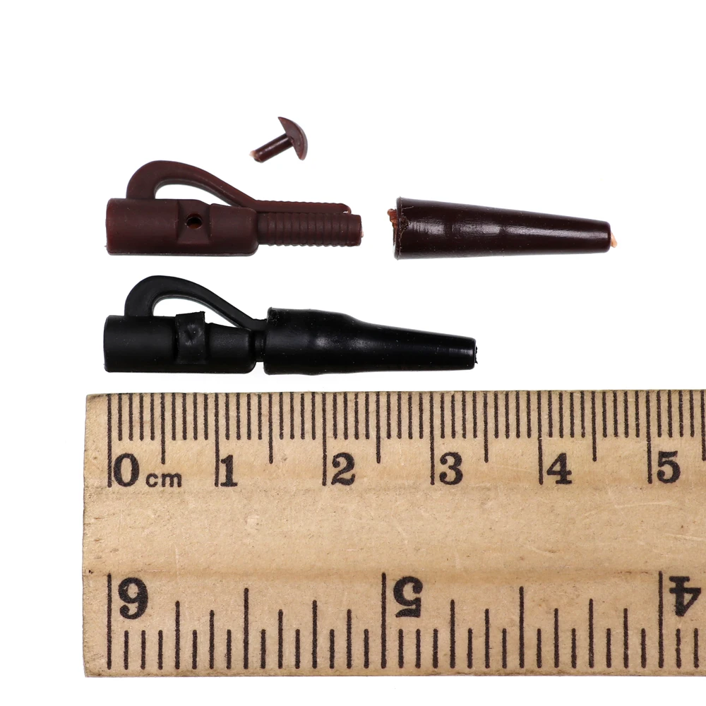 Bimoo-Juego de 100 aparejos de pesca de carpa, sistema de Clip de guía de seguridad y goma trasera, para uso con plomada giratoria, color negro y verde - imagen 3