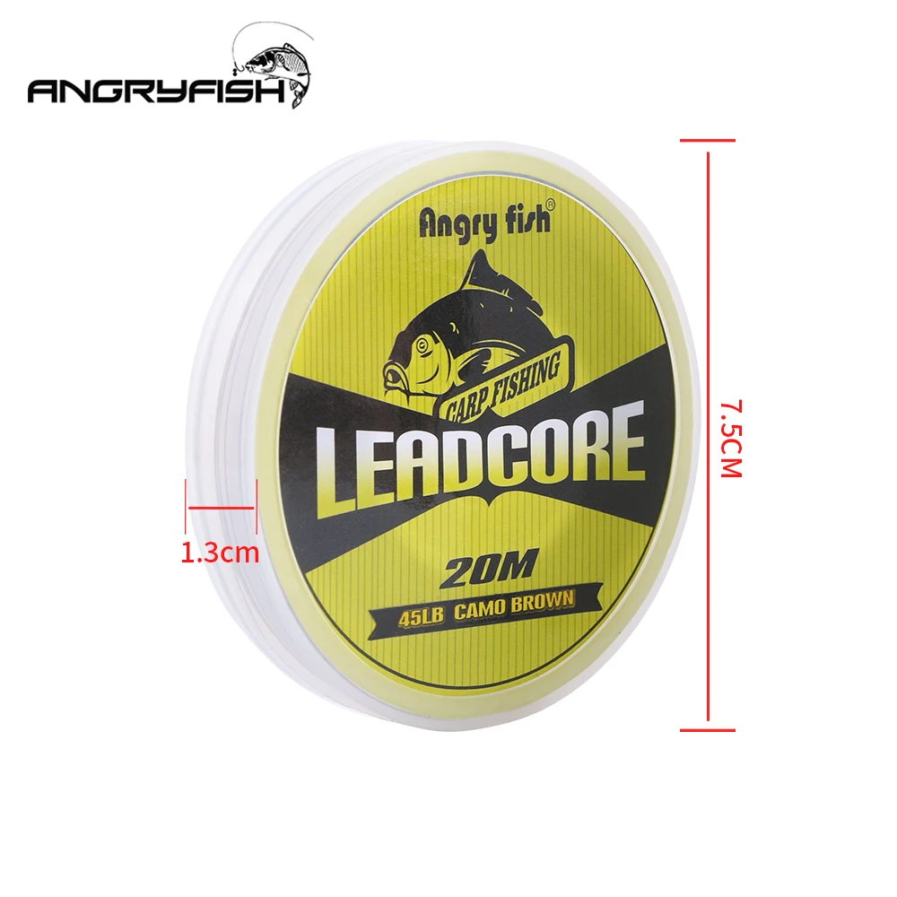 ANGRYFISH-línea de pesca de carpa con núcleo de plomo, 25Lb 35Lb 45Lb 60Lb 20 metros para aparejo de carpa, línea trenzada de hundimiento - imagen 2