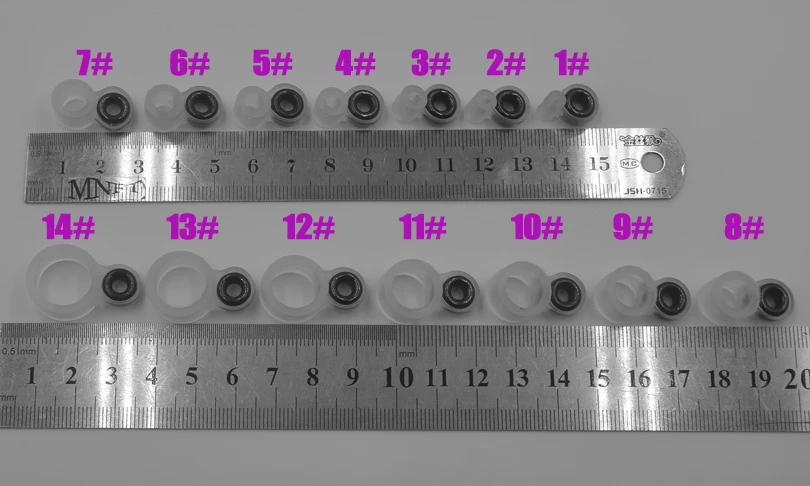 MNFT 2 juegos (28 uds) anillo de alambre para caña de pescar ojo de cerámica DIY guía de línea de pescado anillo de silicona diferentes tamaños 1-14 # - imagen 4