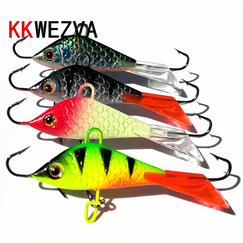 KKWEZVA-señuelo de Pesca en hielo, cebo duro para Pesca en hielo, aparejos de Pesca Isca Artificial, 52mm, 7,3g, 4 unids/lote, nuevo