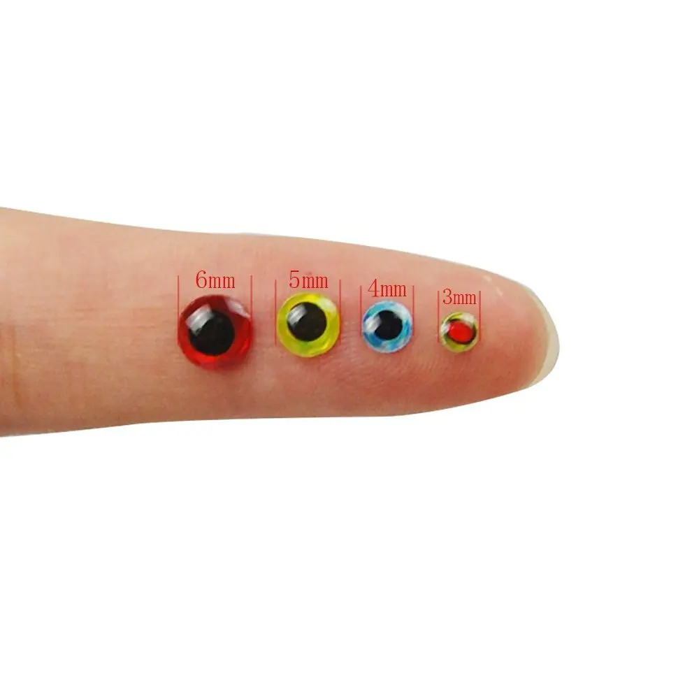 JSM-señuelo de pesca biónico 3D, Ojos de resina artificial, material de señuelo de mosca, 3mm, 4mm, 5mm, 6mm, 183 unids/lote - imagen 2