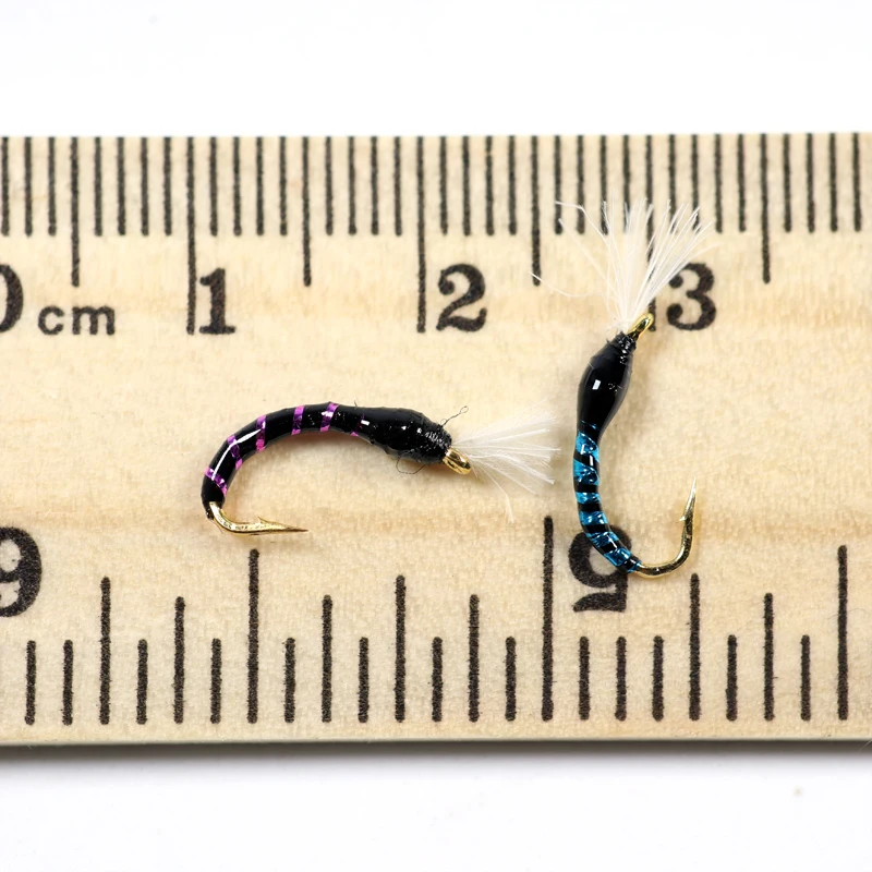 Bimoo-zumbador emergente para pesca, anzuelos de colores variados, Color brillante, Larva, tamaño 16, 24 unidades - imagen 2