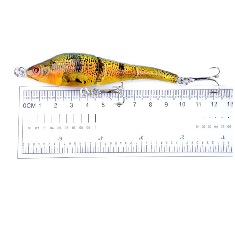 1 Uds. Señuelo de Pesca Minnow 9g 10cm ojos 3D sección Multi articulada Wobbler Crankbait Lucio duro cebo Jerkbait Pesca de plástico - imagen 2