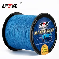FTK Línea trenzada multifilamento 13-17 LB para carpa
