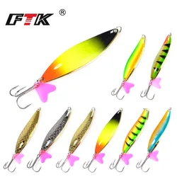 FTK-señuelo de pesca de cuchara con anzuelo, 24g, 28g, 35g, duro, Jigging de Metal, cebos de carpa, Japón