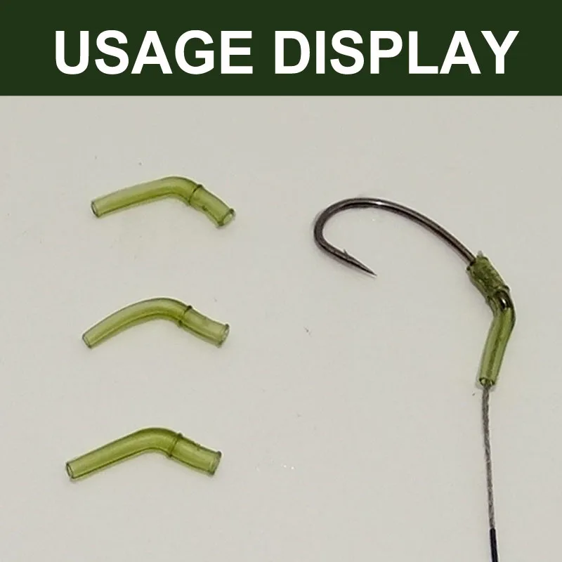 Línea de manga de gancho de goma doblada para pesca de carpa, 15/30 piezas, tubo Anti enredos, accesorios de aparejo para el cabello, aparejos terminales - imagen 4
