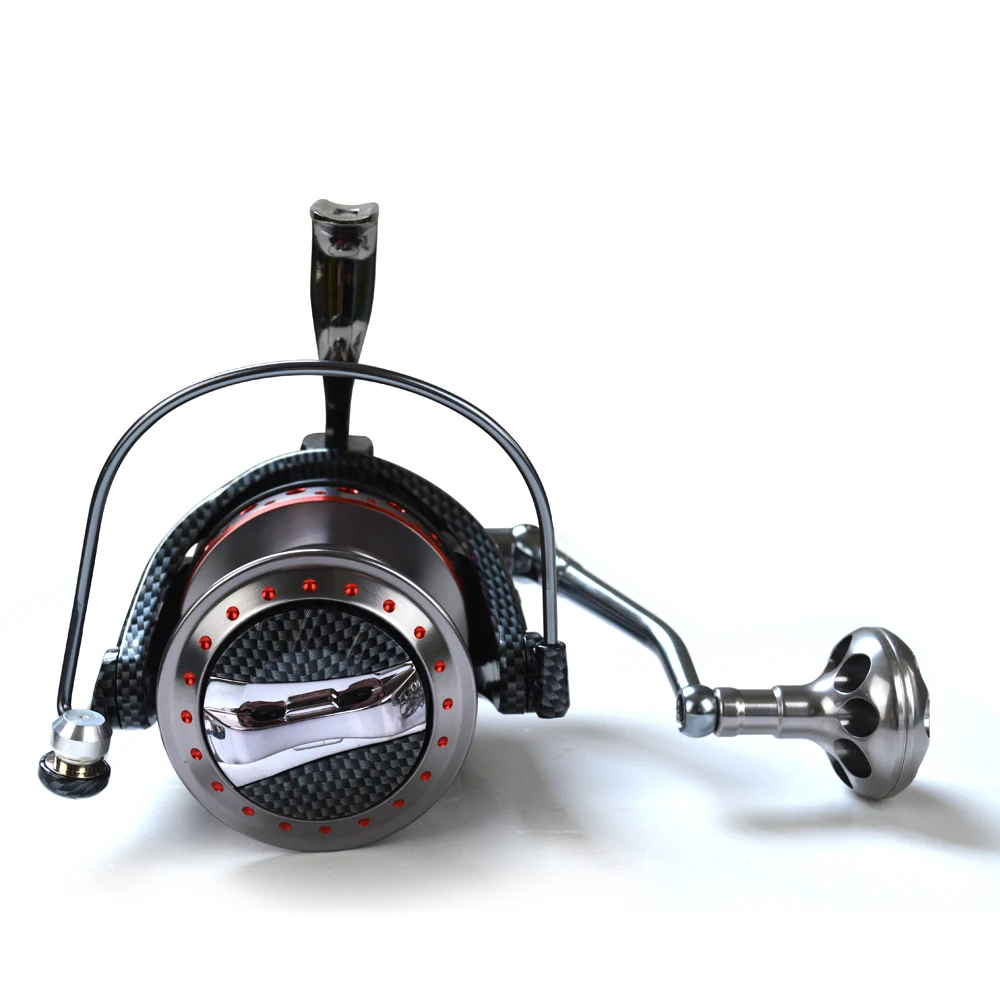 FISHDROPS carrete de Pesca de Trolling carretes de Pesca de Surf gran agua salada cuerpo totalmente de Metal tamaño 10000 12000 carrete de Surf de fundición larga Pesca - imagen 4