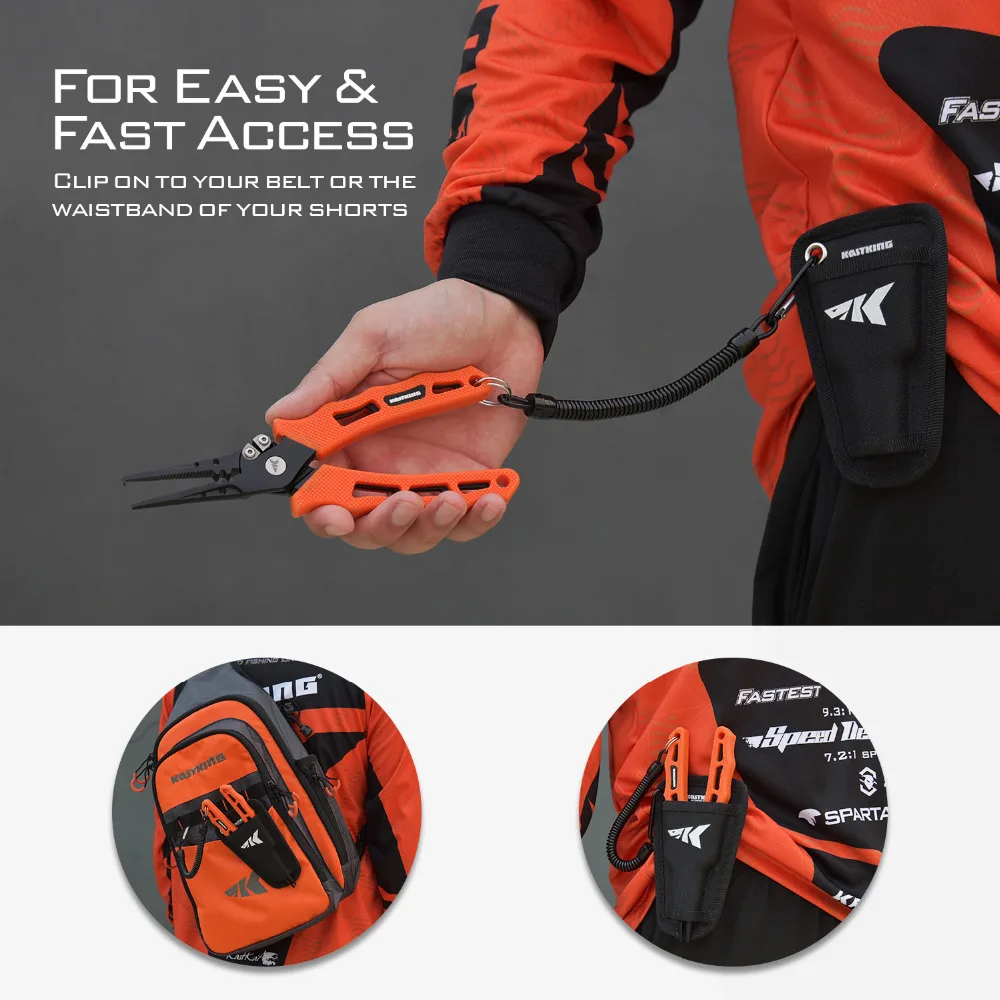 KastKing-Alicates de pesca de acero inoxidable 420, cortadores de trenza de carburo de tungsteno, removedor de anzuelos, equipo de pesca resistente al agua salada - imagen 4