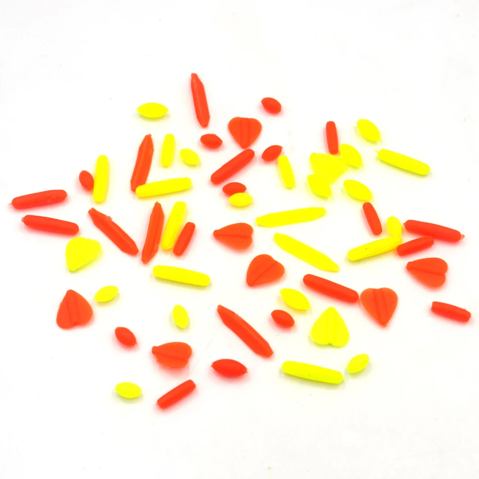 MNFT 100 Uds Mini flotador de Pesca topes de goma conectores de frijoles Flotador Pesca aparejos de Pesca herramientas Accesorios - imagen 4