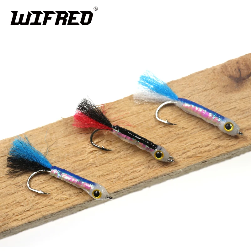 Wifreo-señuelo de pesca con mosca, 3 unidades, tamaño 8 #, cebo de pez que se hunde, moscas húmedas para carpa, lubina, salmón, pesca, Minow - imagen 2