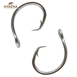 Hyaena 100 Uds 39960 anzuelos de pesca de acero inoxidable juego grande pescado atún círculo cebo anzuelos tamaño 8/0-15/0