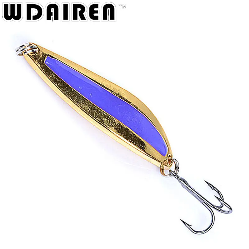 Señuelo de Pesca de Metal, 50mm, 7g, cuchara giratoria, cebo para trucha, Lucio, aparejos de Pesca, anzuelo triple, WD-455, 1 ud. - imagen 4