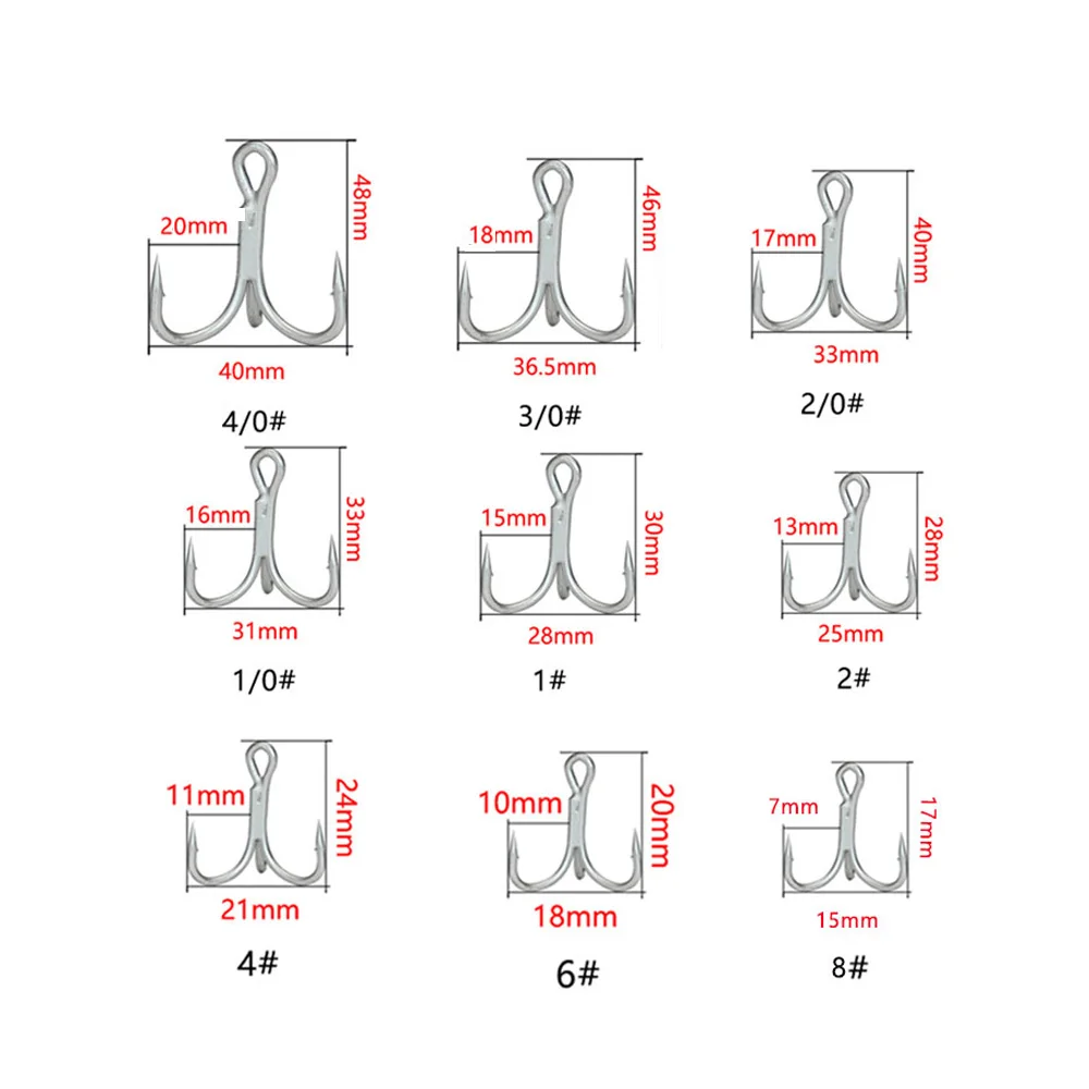 Balleo 5/10 Uds. Anzuelo de anclaje triple reforzado cuádruple afilado tres anzuelos de pesca triples 4X veces señuelo tres tenedores tres anzuelos de garra - imagen 5