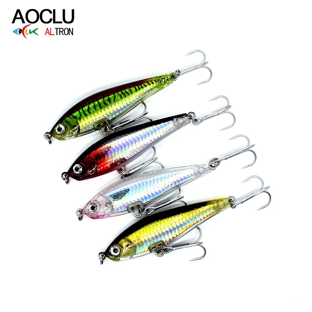 AOCLU-palo de lápiz que se hunde duro, señuelo de cebo duro, pared interior, escamas brillantes para trucha de lubina de clase Alll, pesca en agua salada, 70mm, 8,5g - imagen 4