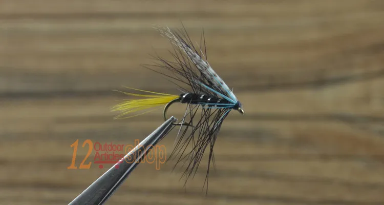 MNFT-estimuladores para pesca con mosca, cebos negros secos, 12 #, 10 unidades - imagen 2