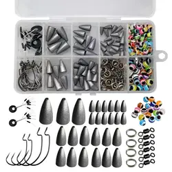 THKFISH Kit Carolina Rig y Texas Anzuelos giratorios con plomos balas