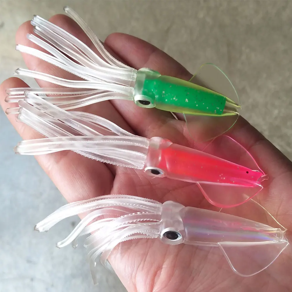 Balleo-señuelo de pesca de calamar, cebo Artificial de pulpo suave, Wobblers, 3D, ojos grandes, 9,8 cm, 6G, 5 uds. - imagen 3