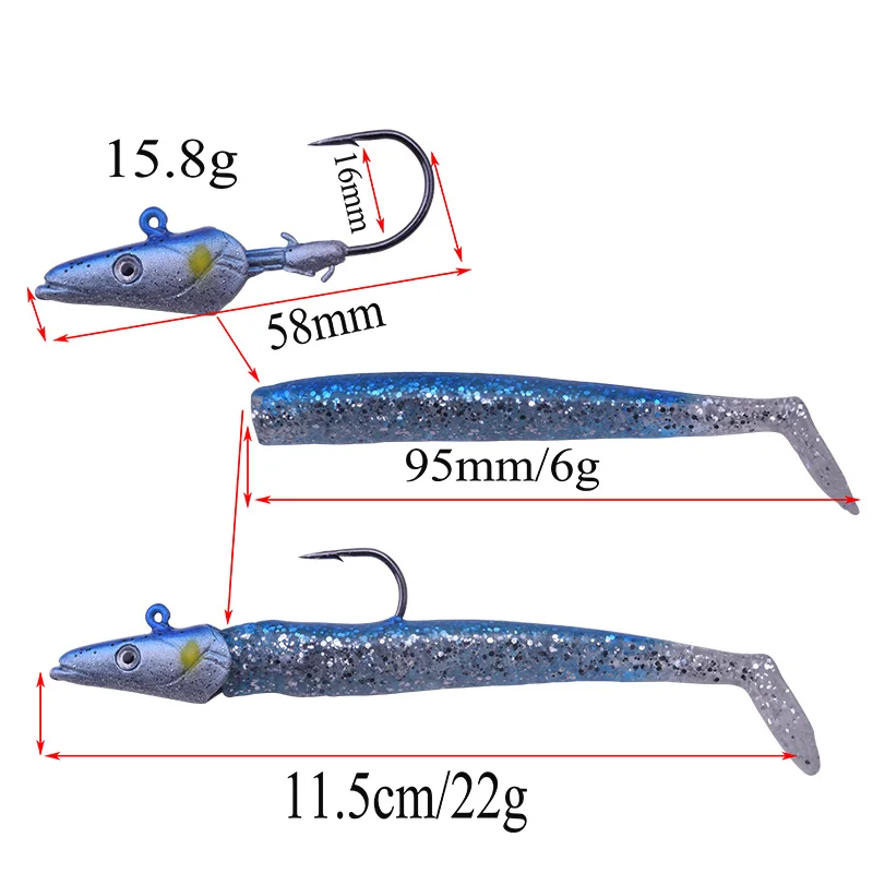 Proleurre-señuelo de pesca de 1 piezas, 11cm, 21g, cabeza de pez que se hunde, Wobbler, agua salada fresca, cuerpo vivo Natural, YR-228 de cebo suave - imagen 2