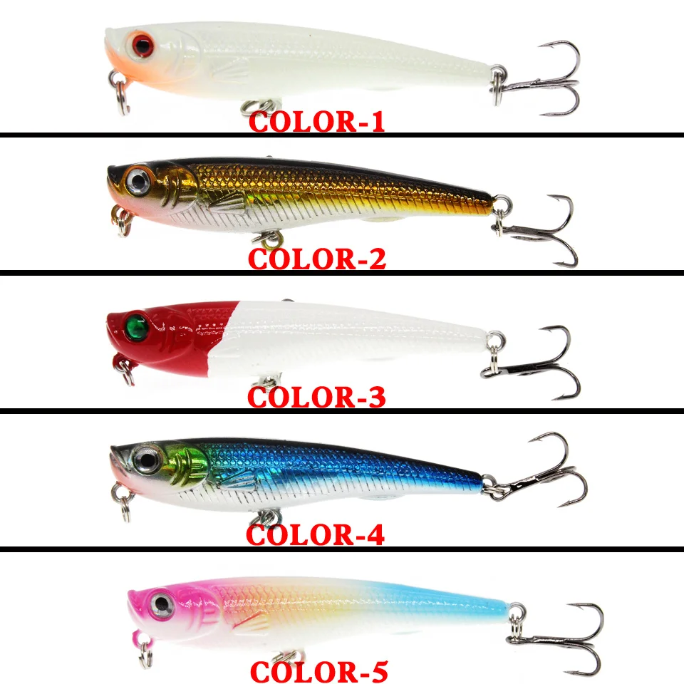 LEOSPORT-Señuelos de Pesca con lápiz de piezas, cebos duros artificiales de 7cm y 7g, Crankbait Wobblers, anzuelos triples - imagen 4