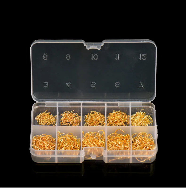 Caja organizadora de anzuelos con compartimentos