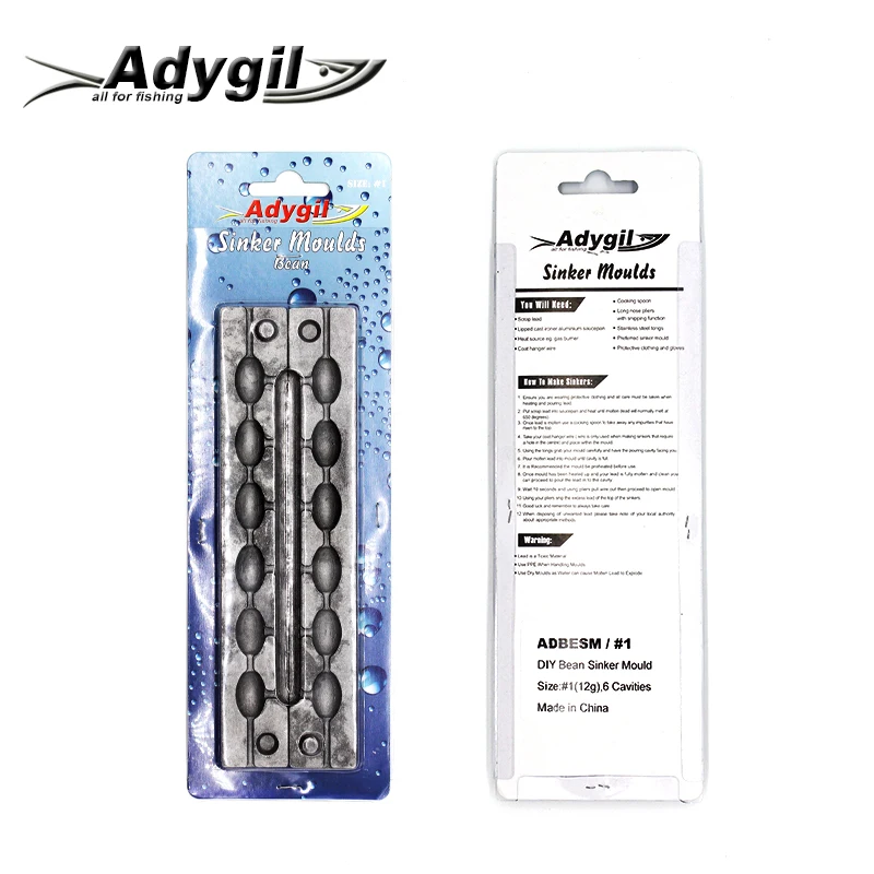 Adygil ADBESM Molde de Plomada para Frijol eficaz – DIY Pesca - imagen 3