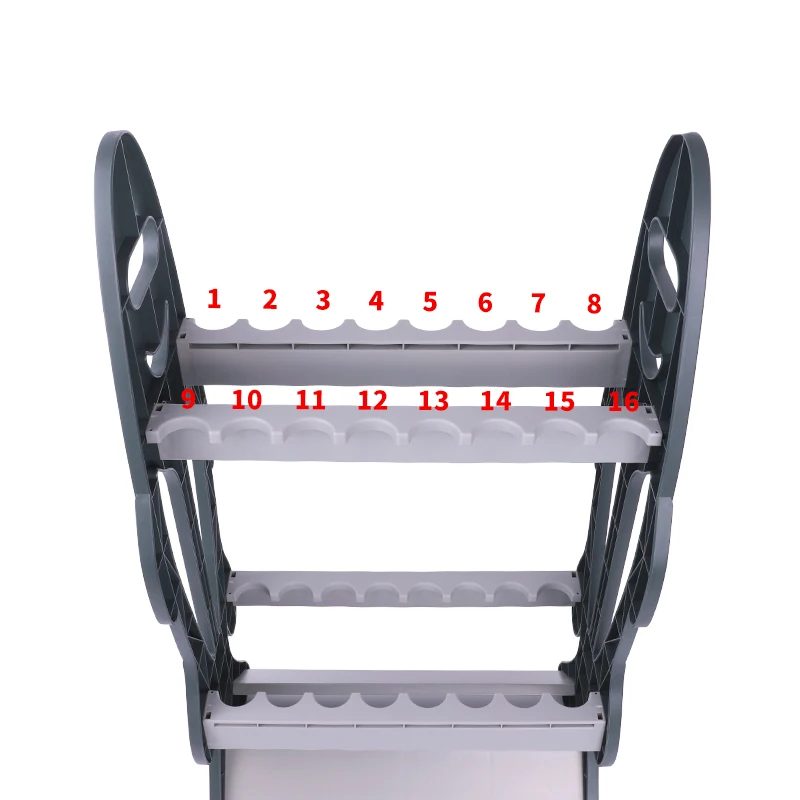 Soporte de exhibición de caña de pescar desmontable de alta resistencia, estante de equipo de pesca marina de 16 rejillas, barco, yate, soporte de cañas de pescar, bastidores de almacenamiento - imagen 3