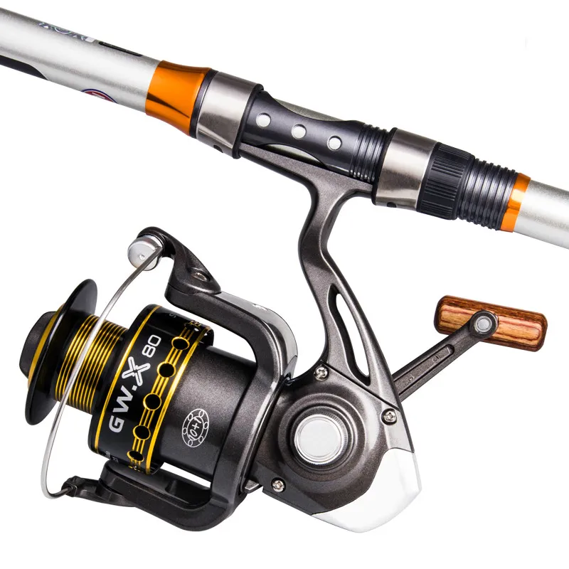 Carrete de Pesca giratorio con mango de madera, 11 rodamientos de bolas, carrete de Metal, bobina de Pesca ligera, señuelo de arrastre de mar - imagen 5