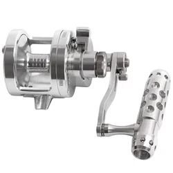Carrete de pesca de dos velocidades para agua salada, accesorio para JIGGING de aguas profundas, arrastre de palanca mecanizado CNC, 44lb/20KG