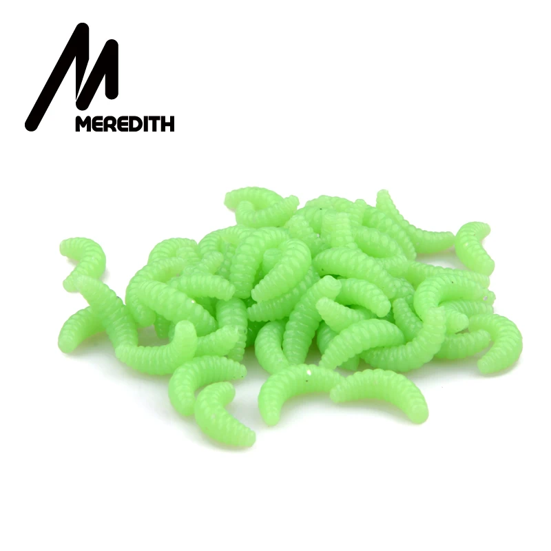 ¡¡VENTA CALIENTE de Meredith!! 50 Uds 100 Uds 150 Uds 200 Uds 2cm 0,38g larva cebos de señuelo suave olor a gusanos brillo camarones Señuelos de Pesca - imagen 3