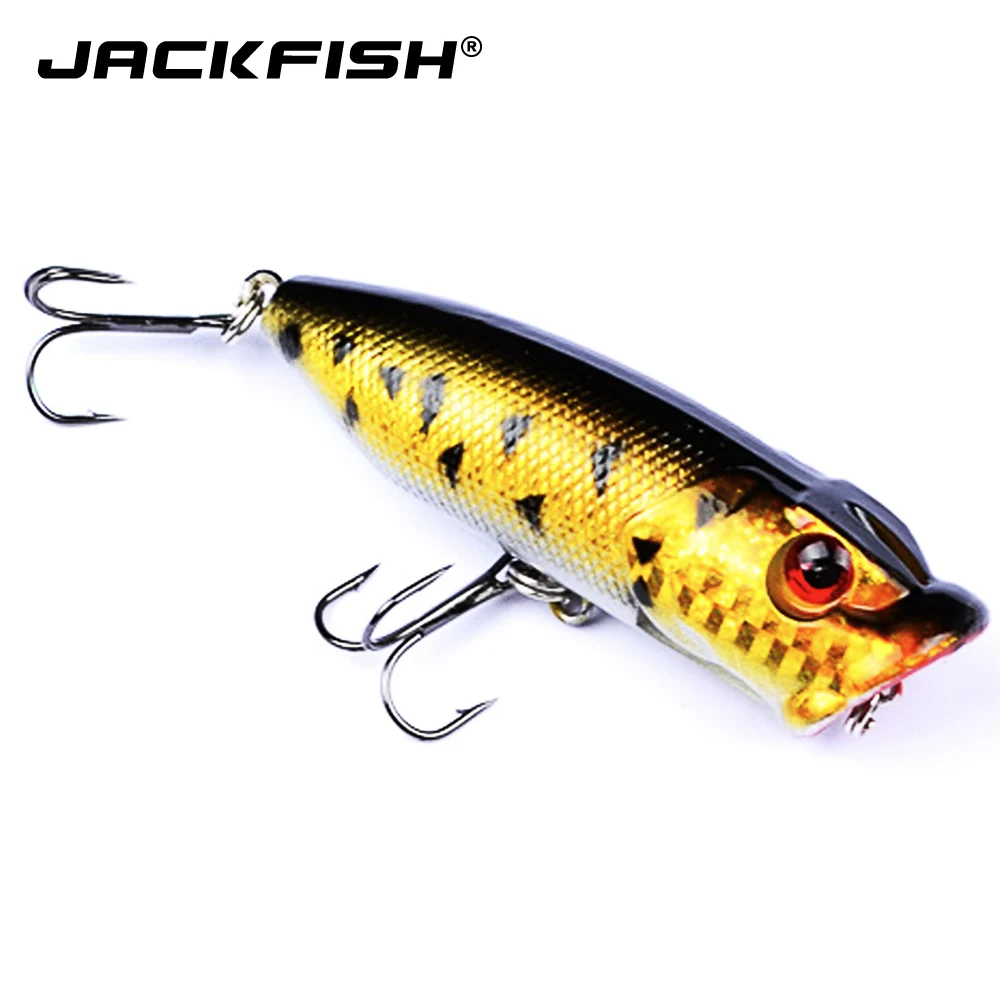 JACKFISH-señuelo duro con anzuelos, aparejos de pesca flotantes, crankbait, cebo Artificial de agua superior, 7cm/12g - imagen 3
