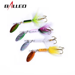 Balleo-señuelo de pesca giratorio, 4g, 6g, cebo de metal para jigging, trucha, lote de 4 unidades