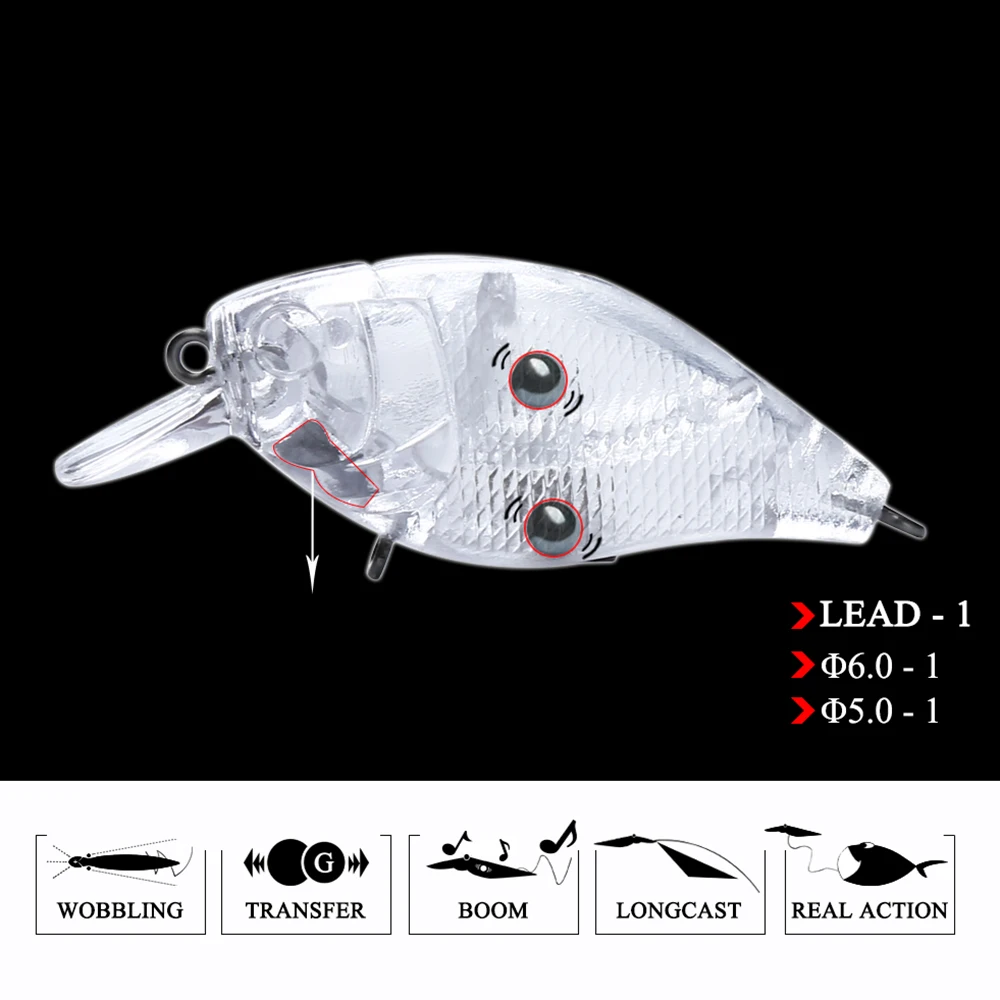FTK 9g 50mm señuelo de pesca Crankbait Topwater cebo Artificial duro Wobblers Swimbait para aparejos de pesca de lubina y trucha - imagen 4
