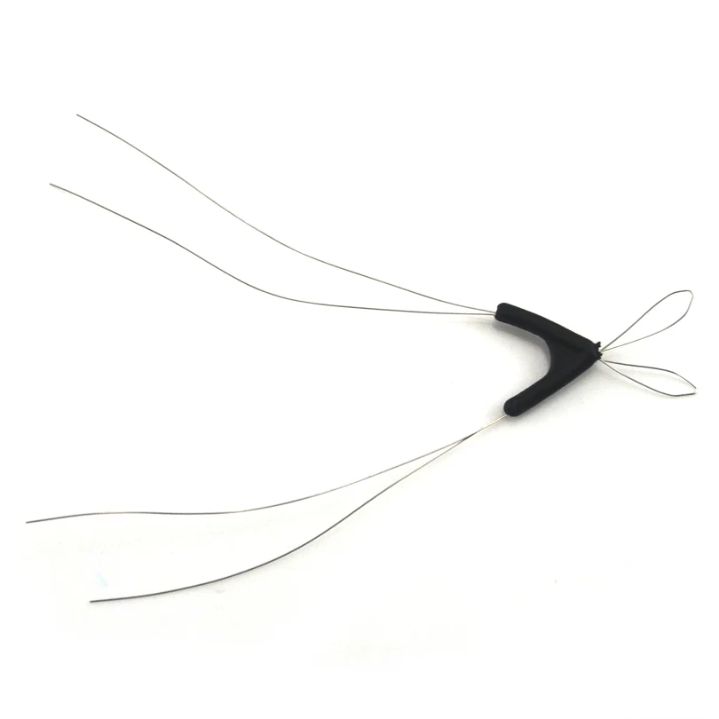 MNFT 50 Uds ganchos dobles línea de pesca dispositivo de bifurcación espacio bifurcación ocho tipos línea de frijol espacial herramienta de atado giratorio - imagen 2