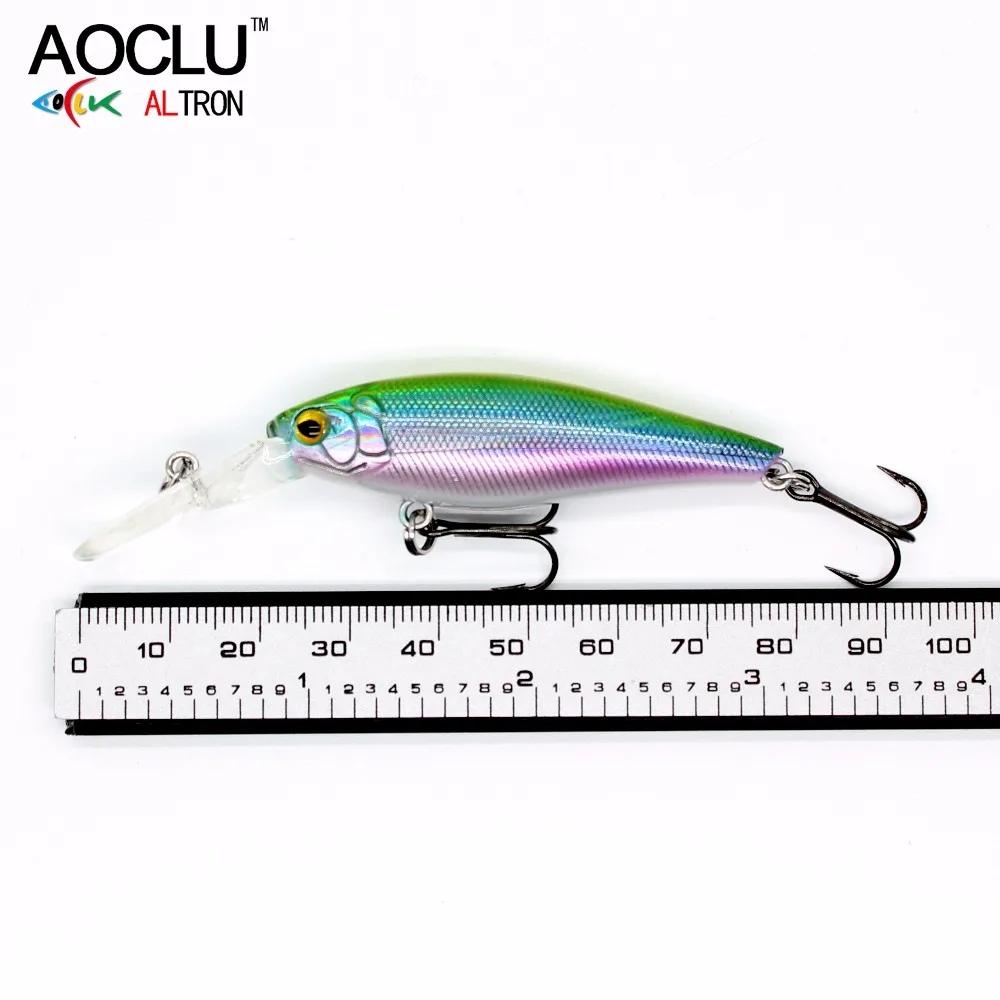AOCLU-Wobbler flotante de 58mm, 5,6g, cebo duro de buceo de 1,5 m, señuelo de manivela Minnow Jerk, agua salada, barco, lubina, trucha, gancho VMC - imagen 3