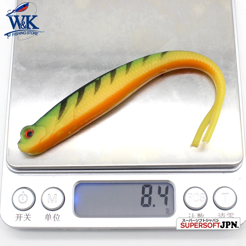 Aparejos de pesca, señuelo de pesca suave de 13 cm, aparejo de tiro, cebo de gusano, 5 uds., cola de Pin y cola de horquilla, cebo suave - imagen 5