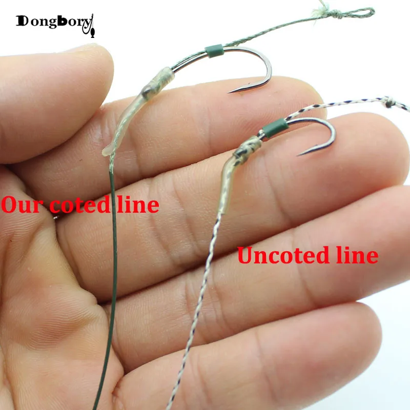 Línea de pesca de carpa recubierta, anzuelo trenzado de 25 y 35 LB, Skinlink, aparejo de pelo semirrígido, aparejos de pesca gruesos, 10 M - imagen 3