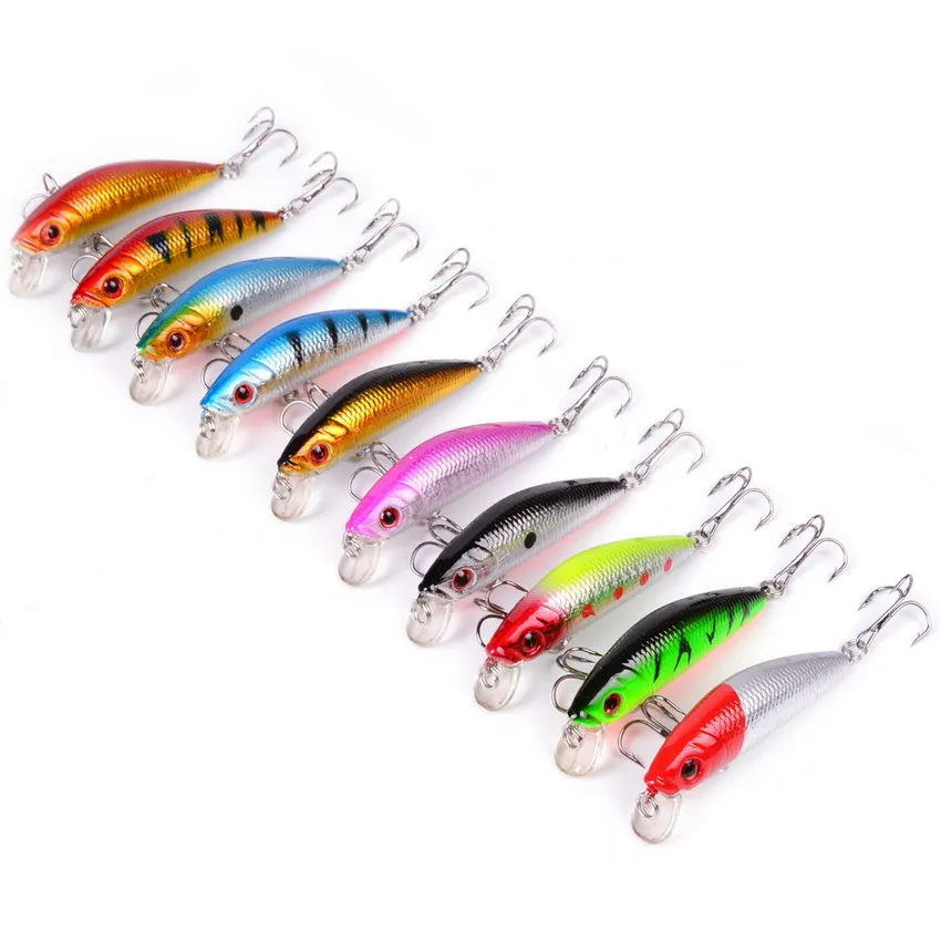Aorace-señuelo de pesca Minnow, 70mm, 8g, ojos 3D, Crankbait wobbler, cebo duro de plástico Artificial, aparejos de pesca - imagen 3