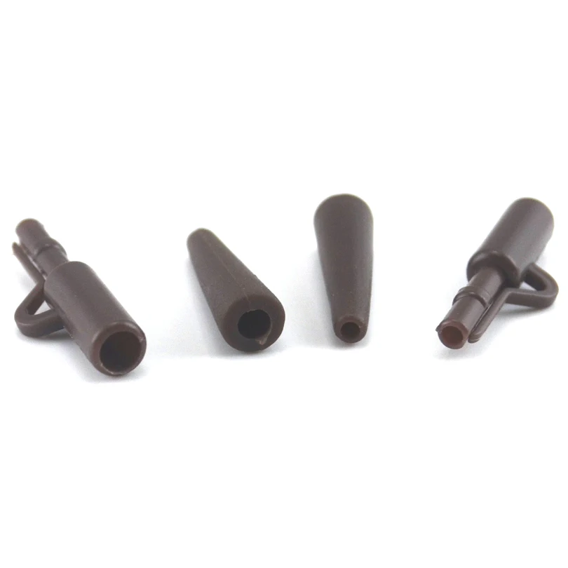 MNFT 24 juegos de sistema de Clips de plomo de seguridad de plástico para pesca de carpa con gomas suaves aparejo de Terminal de cola Color negro verde marrón - imagen 3