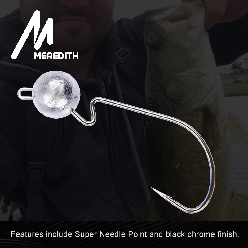 MEREDITH 10 unids/lote expuesto de la cabeza de la plantilla 3,5g-14g cabeza gancho plantilla cebos ganchos de pesca Jigging pesca accesorios anzuelos de pesca mar cabeza plomada blux - imagen 4