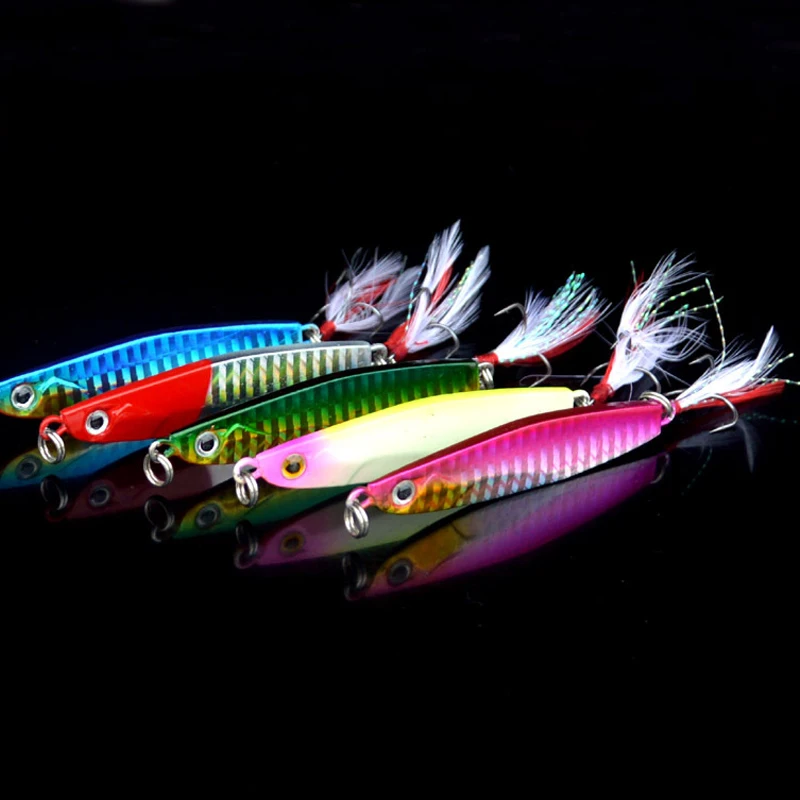 Señuelo de pesca de largo alcance, Jigbait luminoso que se hunde, plantilla de Metal Artificial de 28g, señuelos artificiales que brillan en la oscuridad - imagen 2