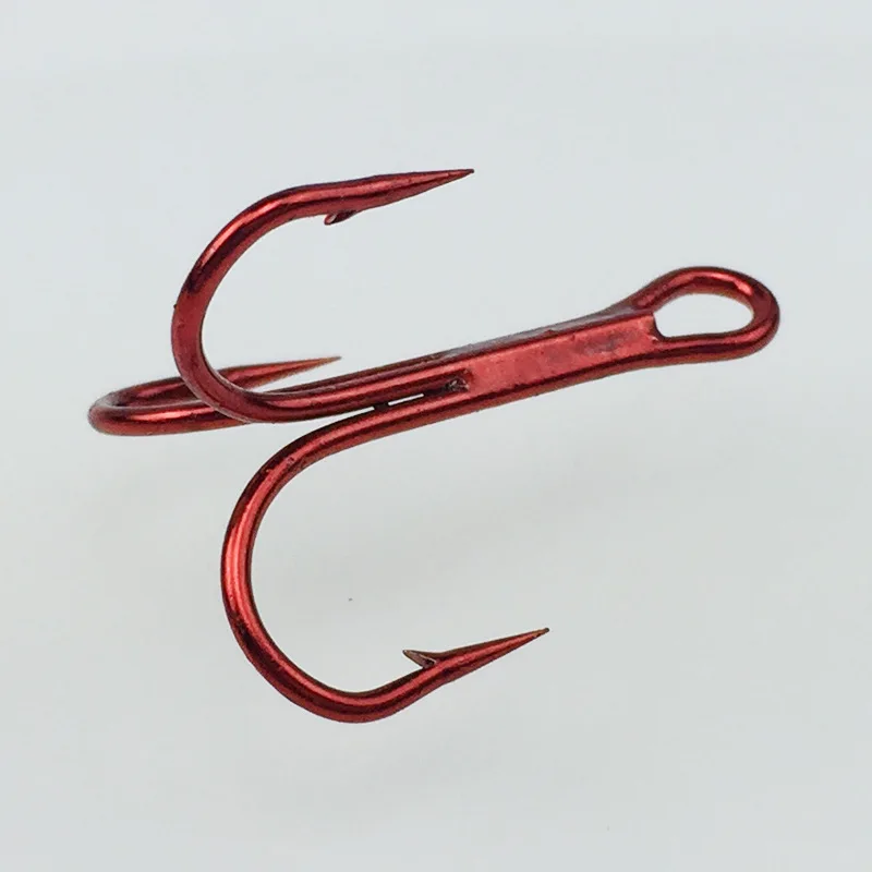 Anzuelo triple de níquel rojo, anzuelos afilados de pesca de acero rico en carbono, anzuelo de púas, lote de 10 piezas - imagen 5